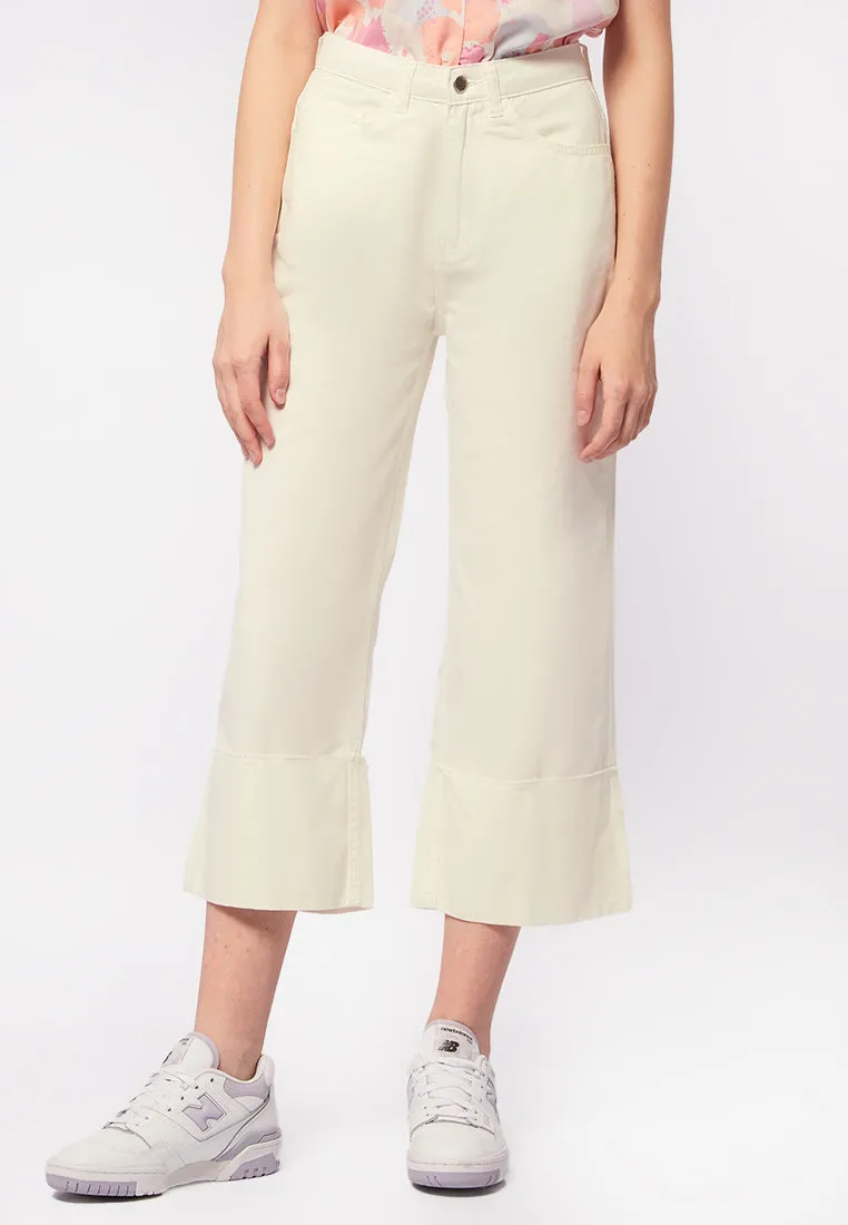 High Waist Denim Cullotte