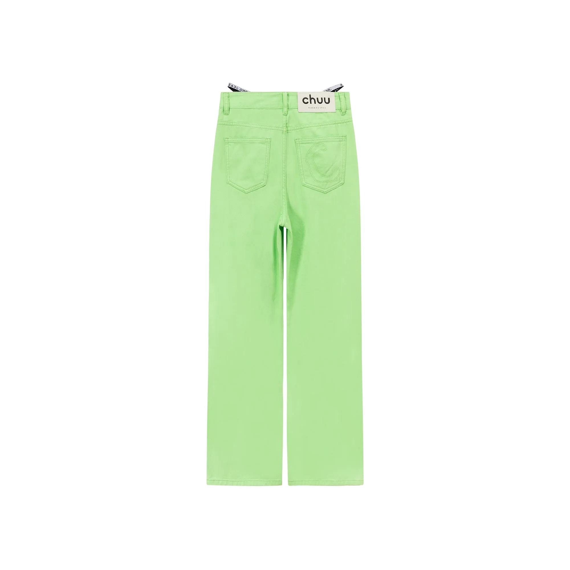 High Waist Distressed Ripped Open Wide-Leg Pants