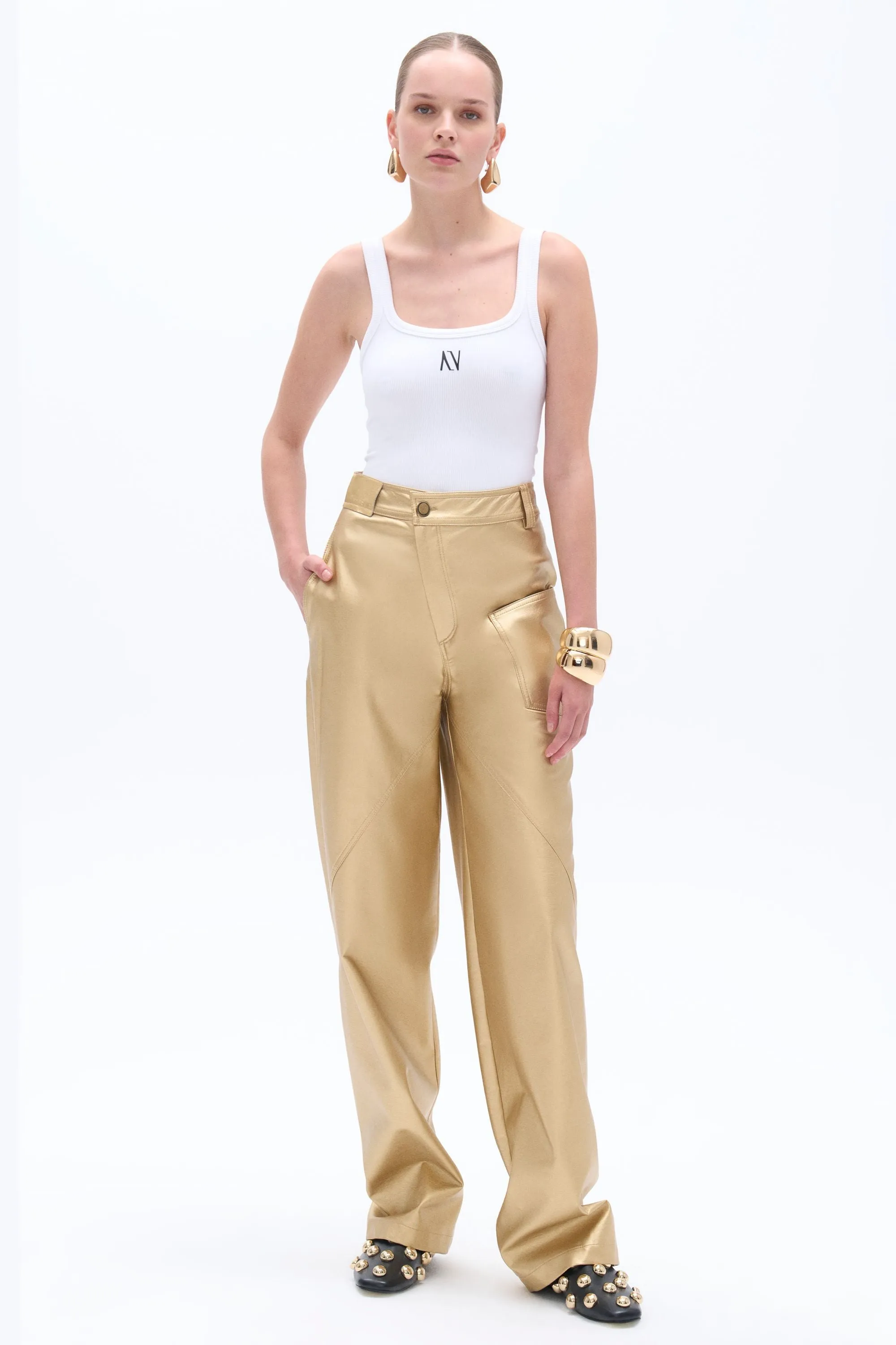 High Waist Faux Leather Pants