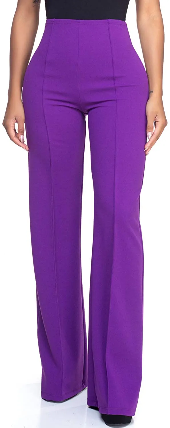 High Waist Purple Dress Pants