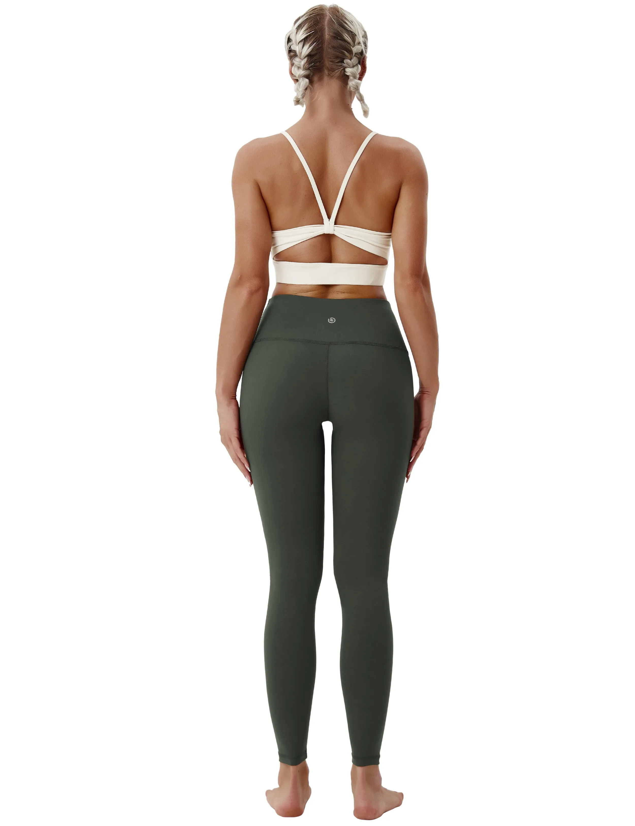 High Waist Running Pants olivegray_Running
