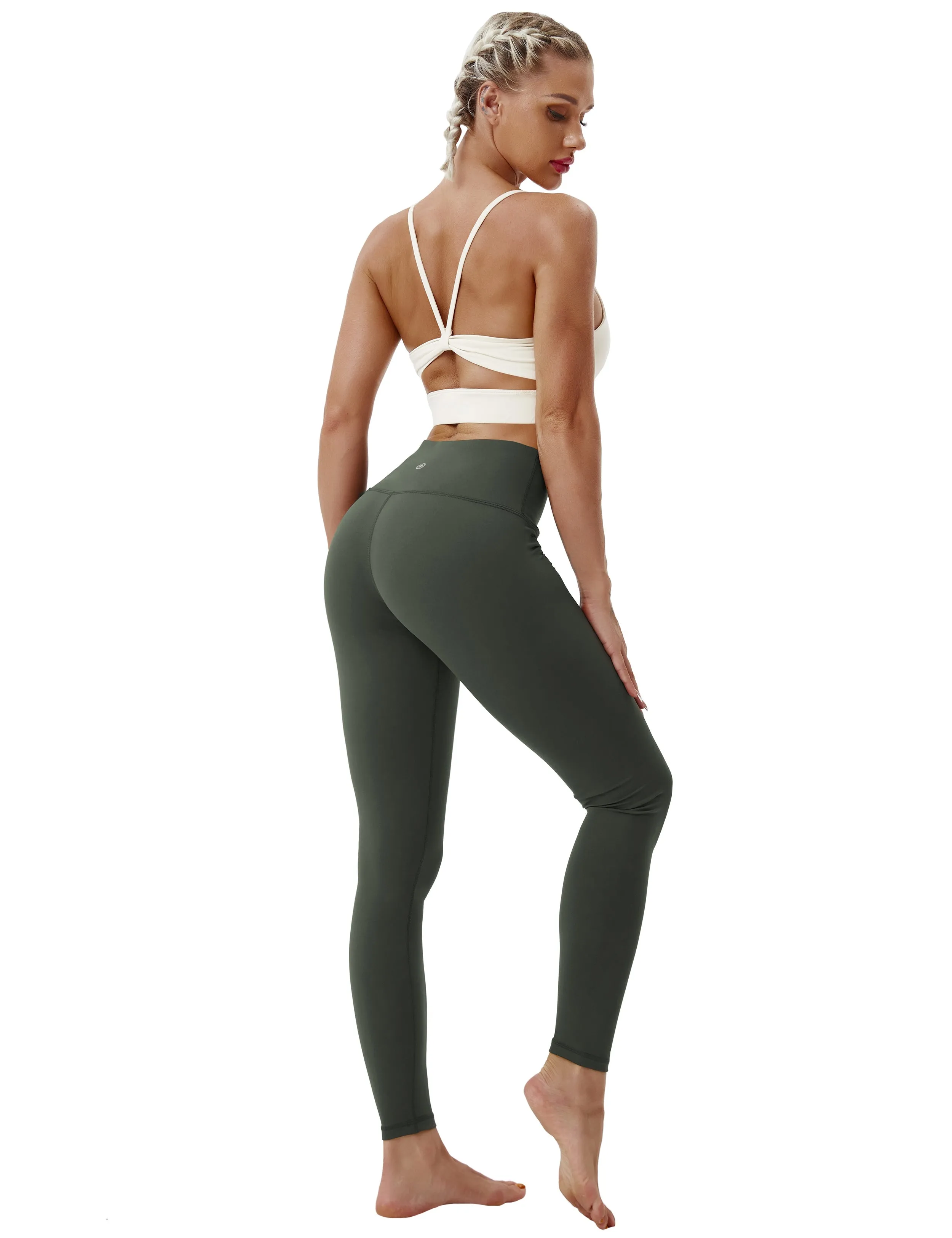 High Waist Running Pants olivegray_Running