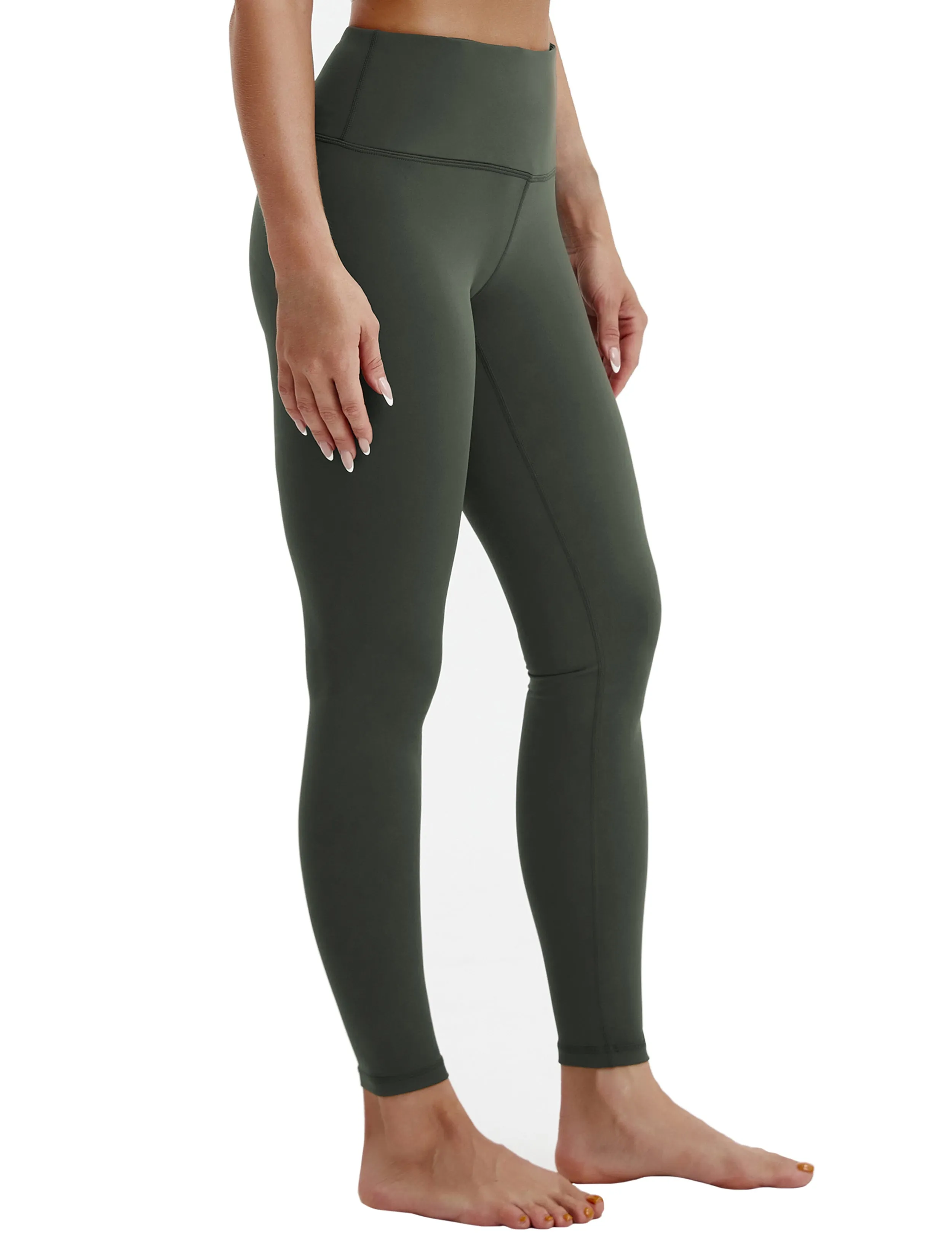 High Waist Running Pants olivegray_Running