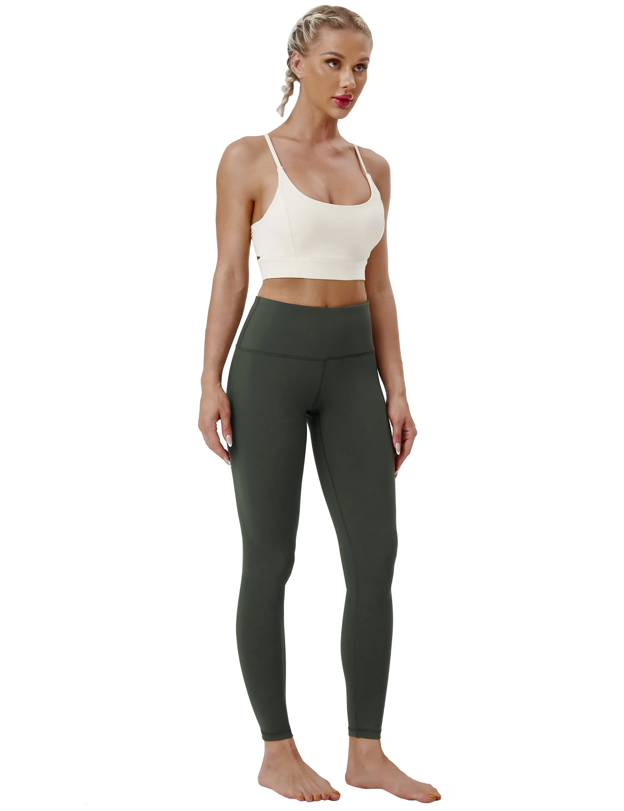 High Waist Running Pants olivegray_Running
