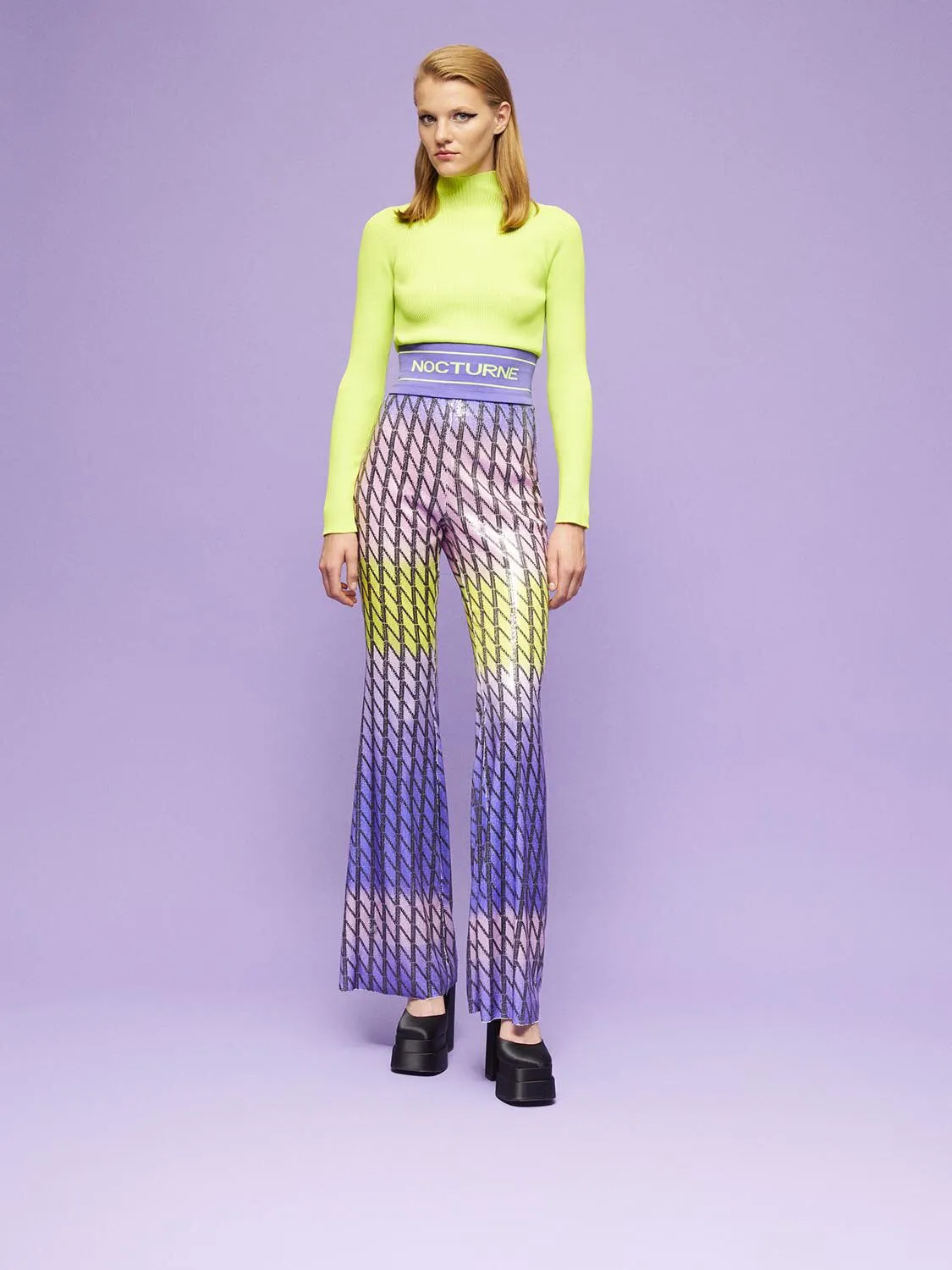 High waist sequined