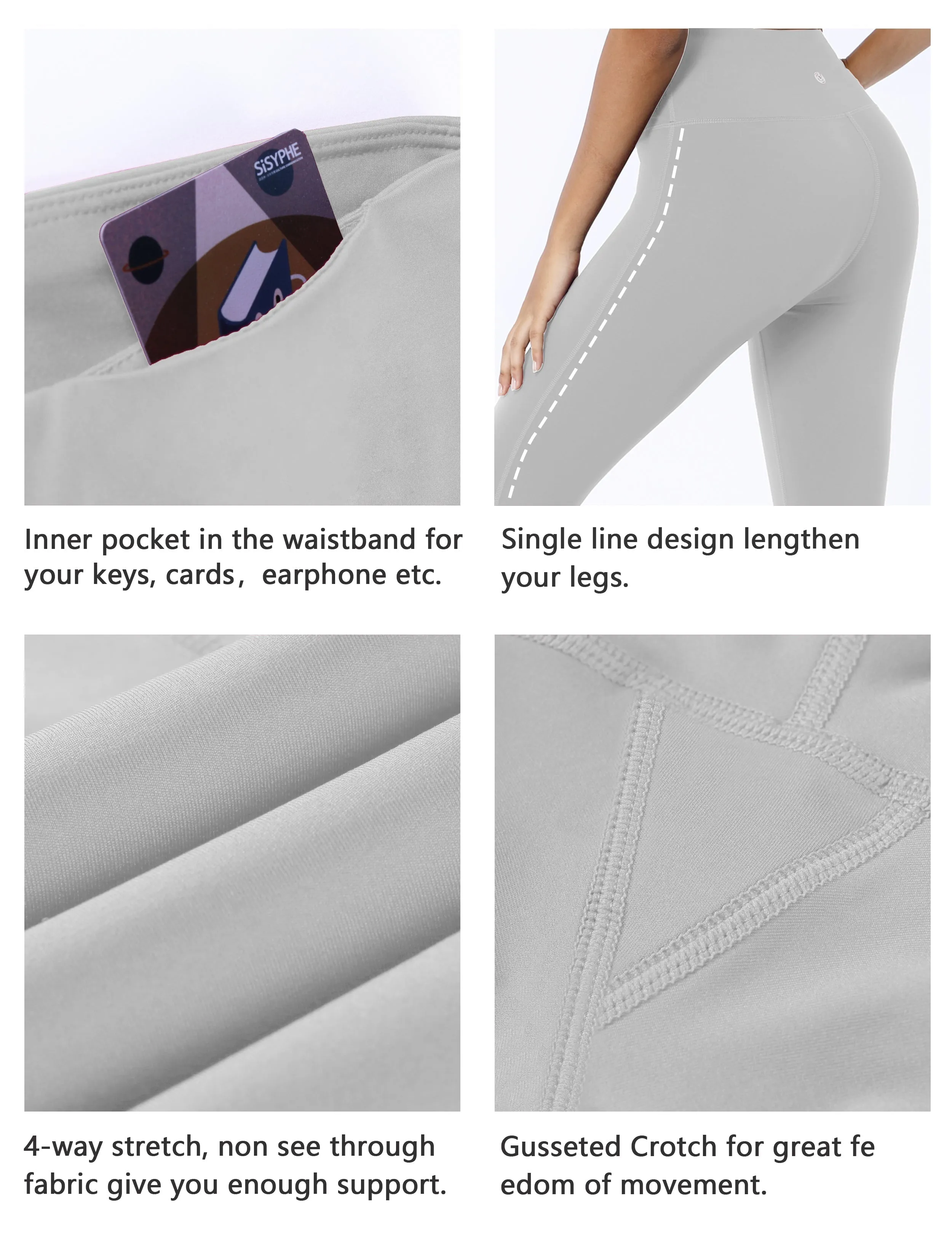 High Waist Side Line Yoga Pants lightgray_yoga