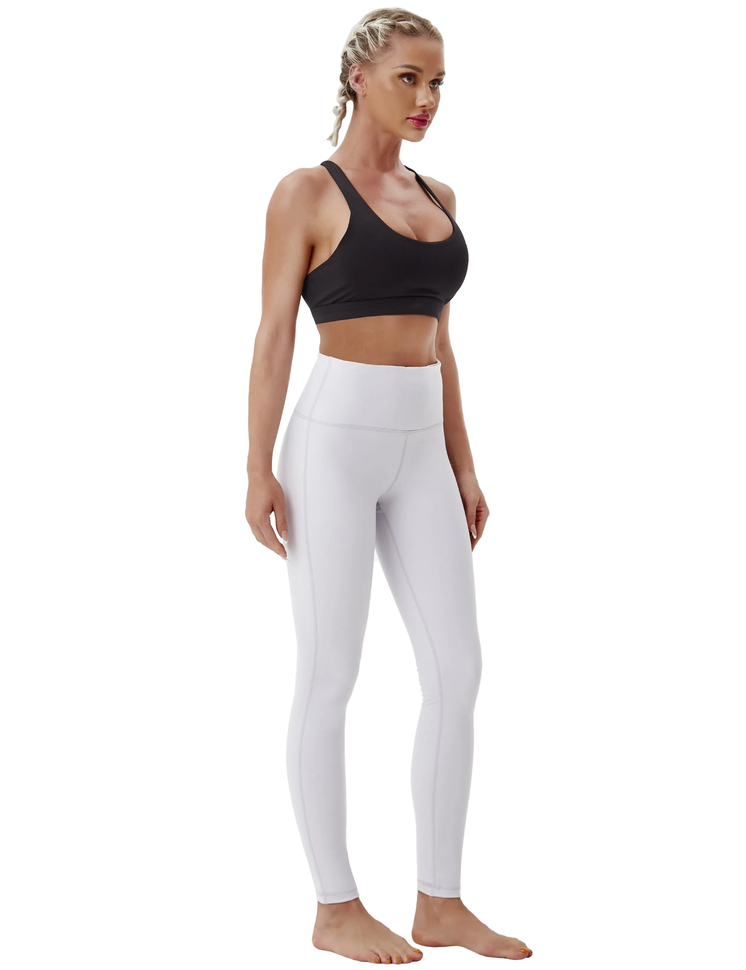 High Waist Side Line Yoga Pants lightgray_yoga