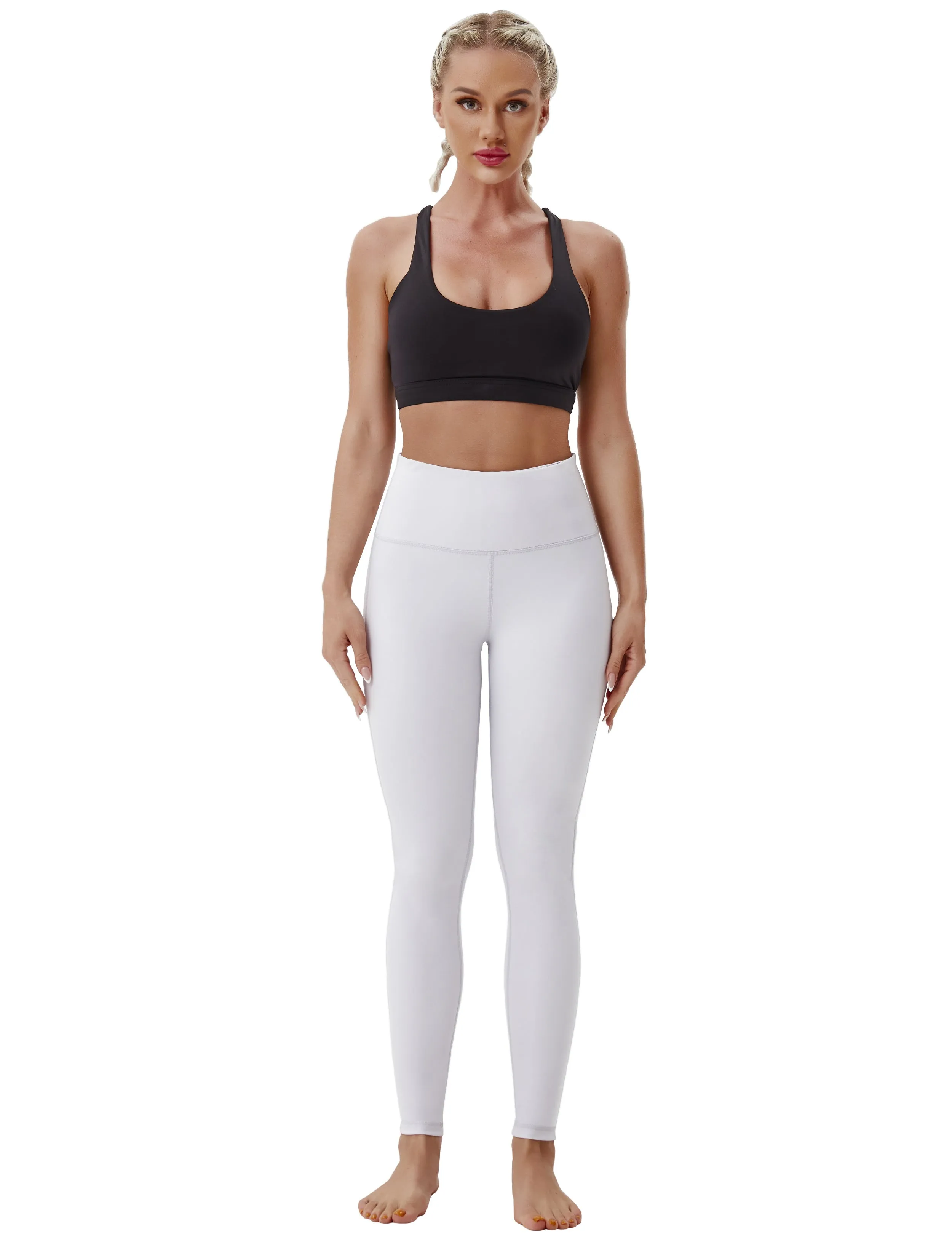 High Waist Side Line Yoga Pants lightgray_yoga
