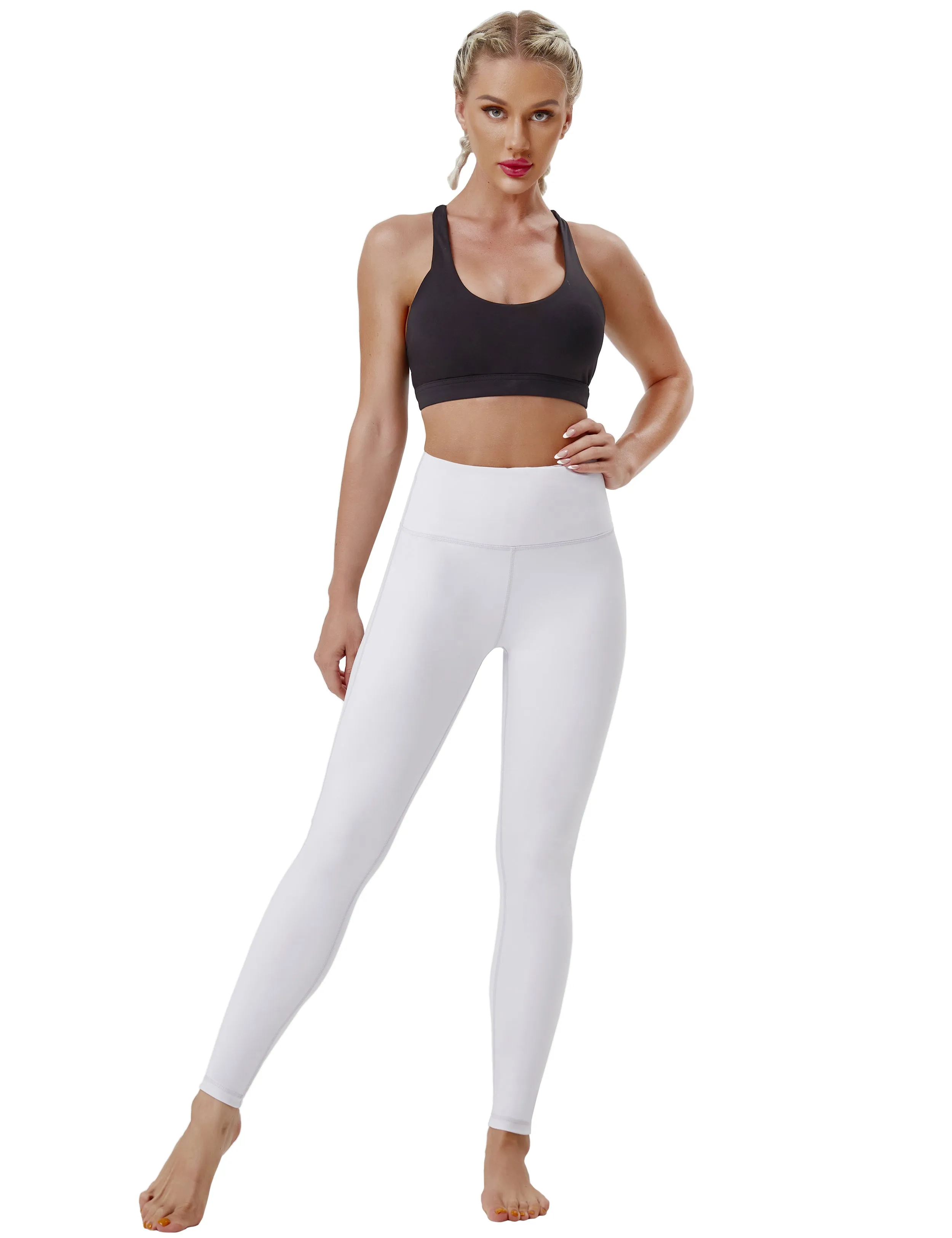 High Waist Side Line Yoga Pants lightgray_yoga