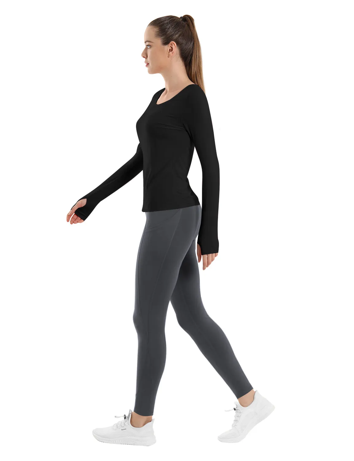 High Waist Side Pockets Biking Pants irongrey_Biking