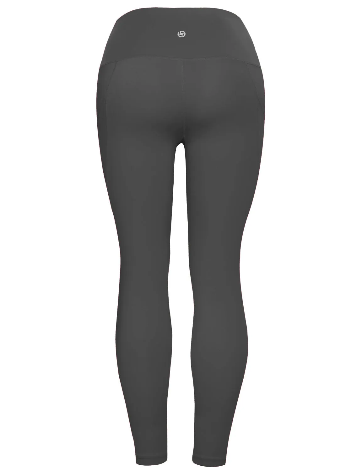 High Waist Side Pockets Biking Pants irongrey_Biking