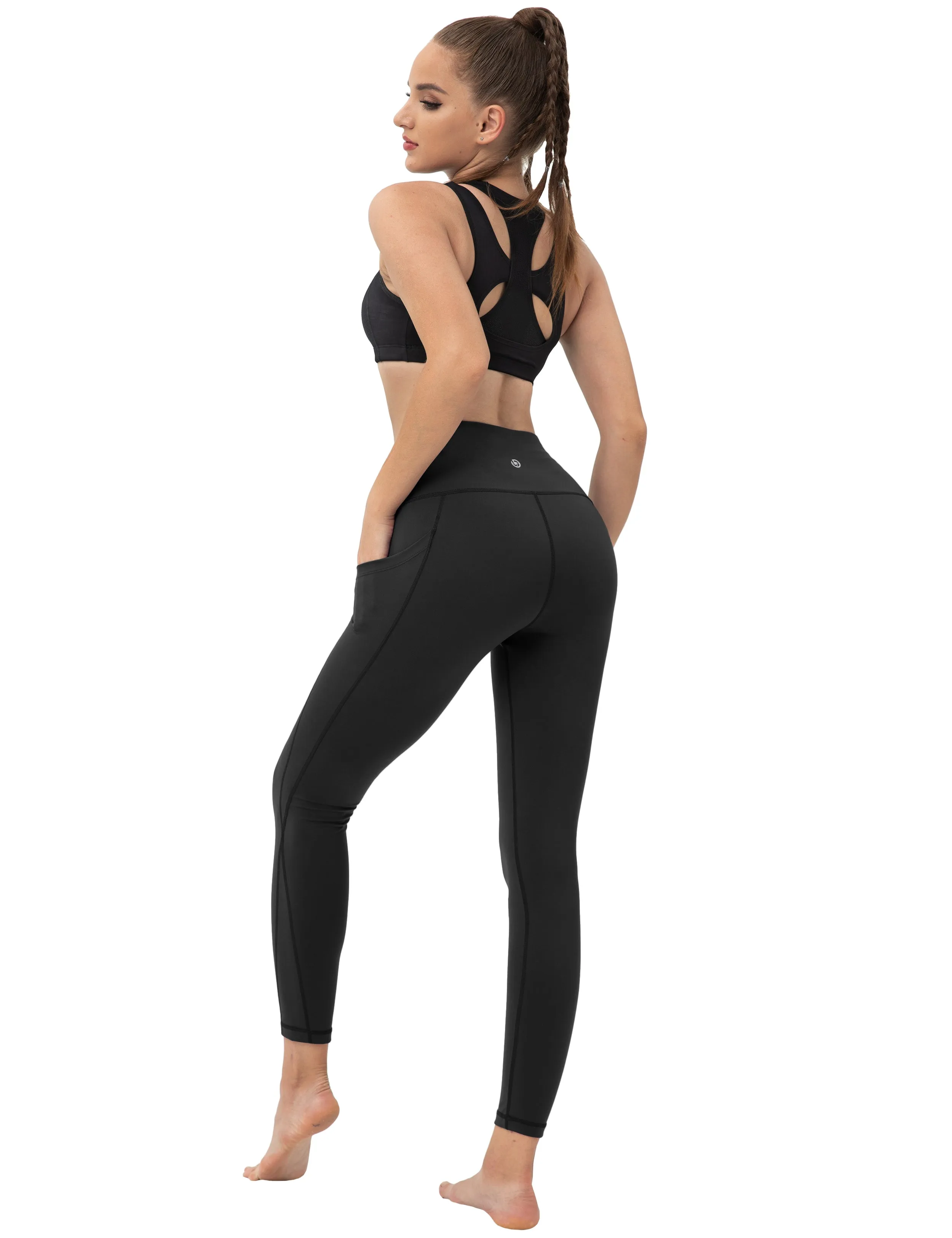High Waist Side Pockets Golf Pants black_Golf