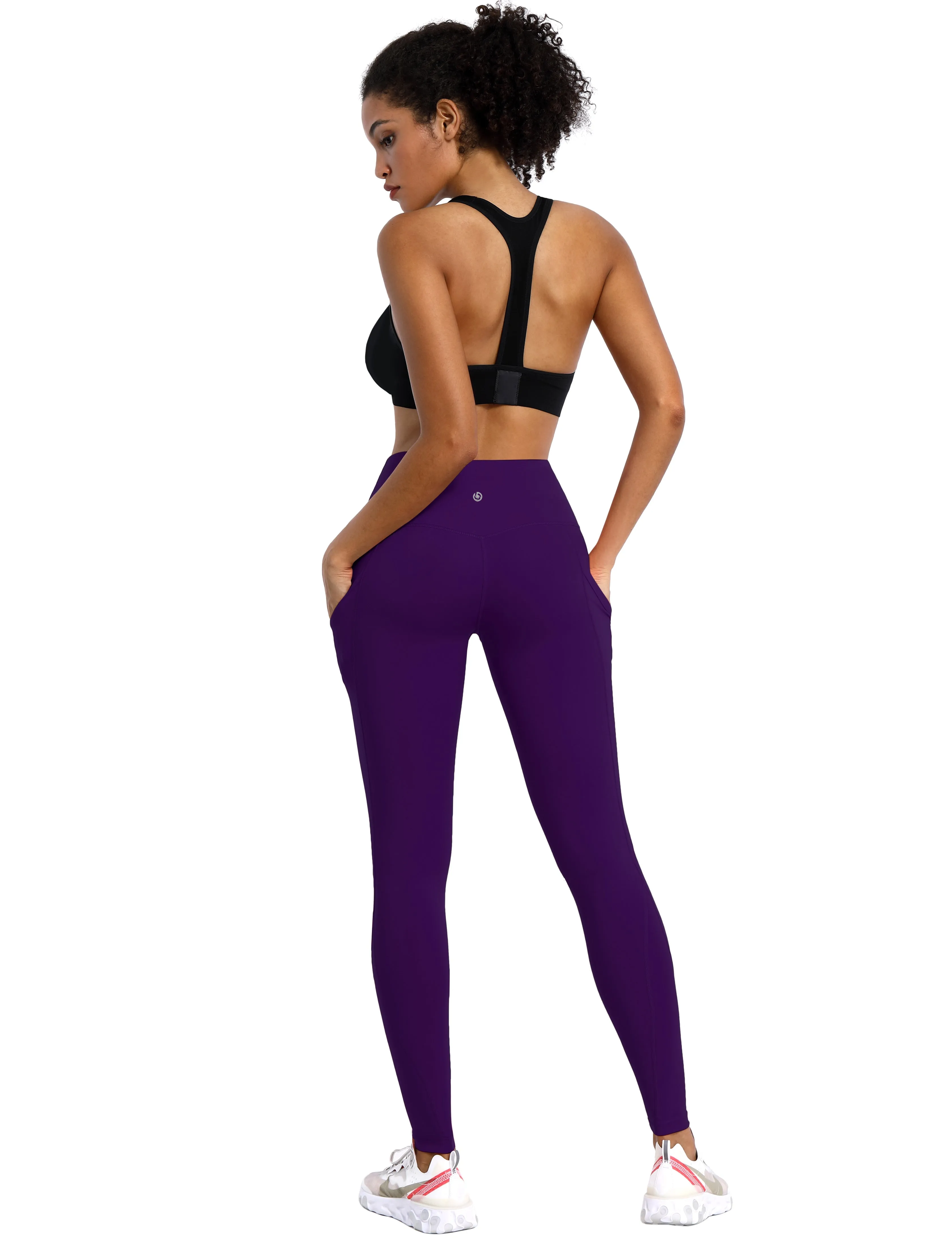 High Waist Side Pockets Jogging Pants pansypurple_Jogging