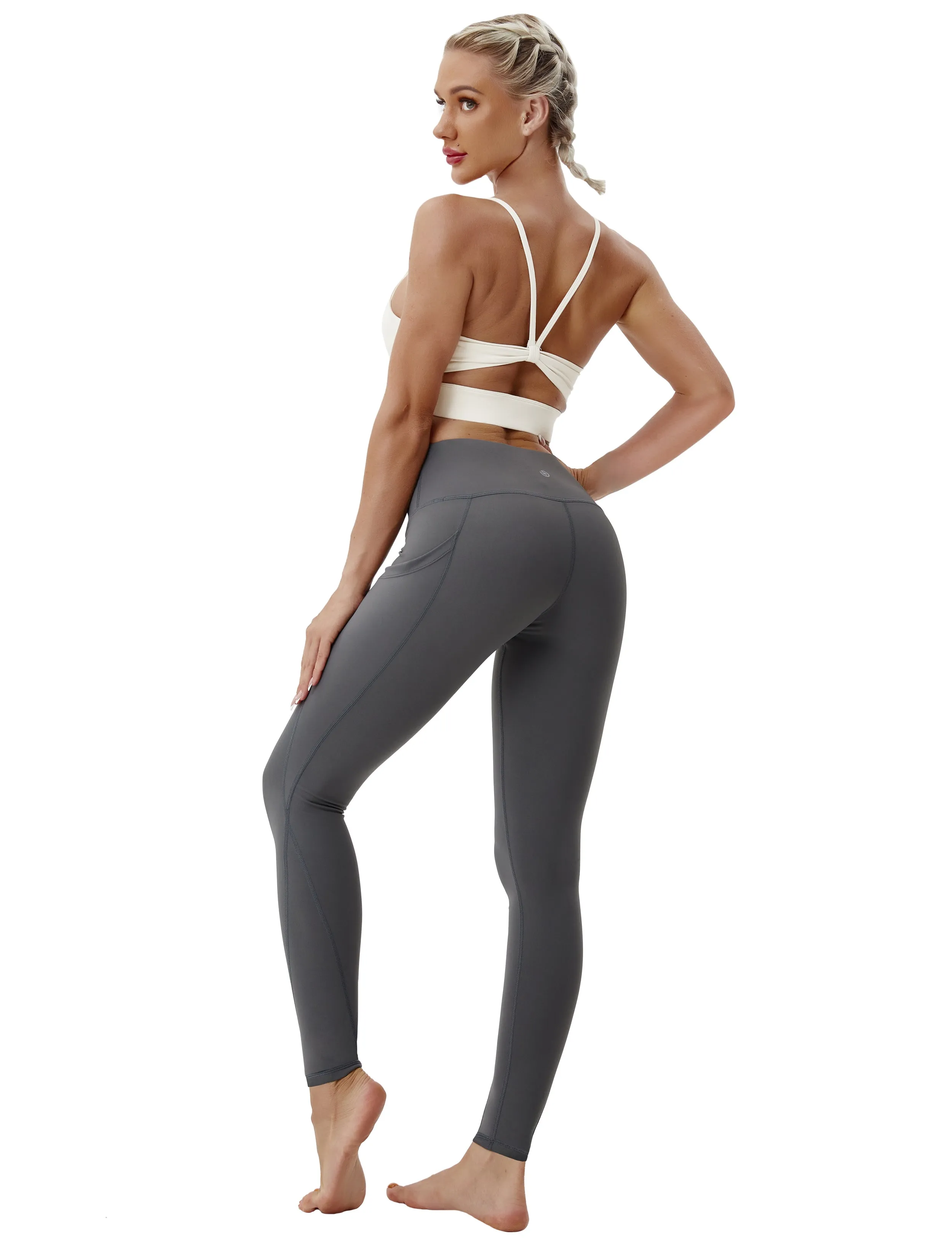 High Waist Side Pockets Pilates Pants shadowcharcoal_Pilates