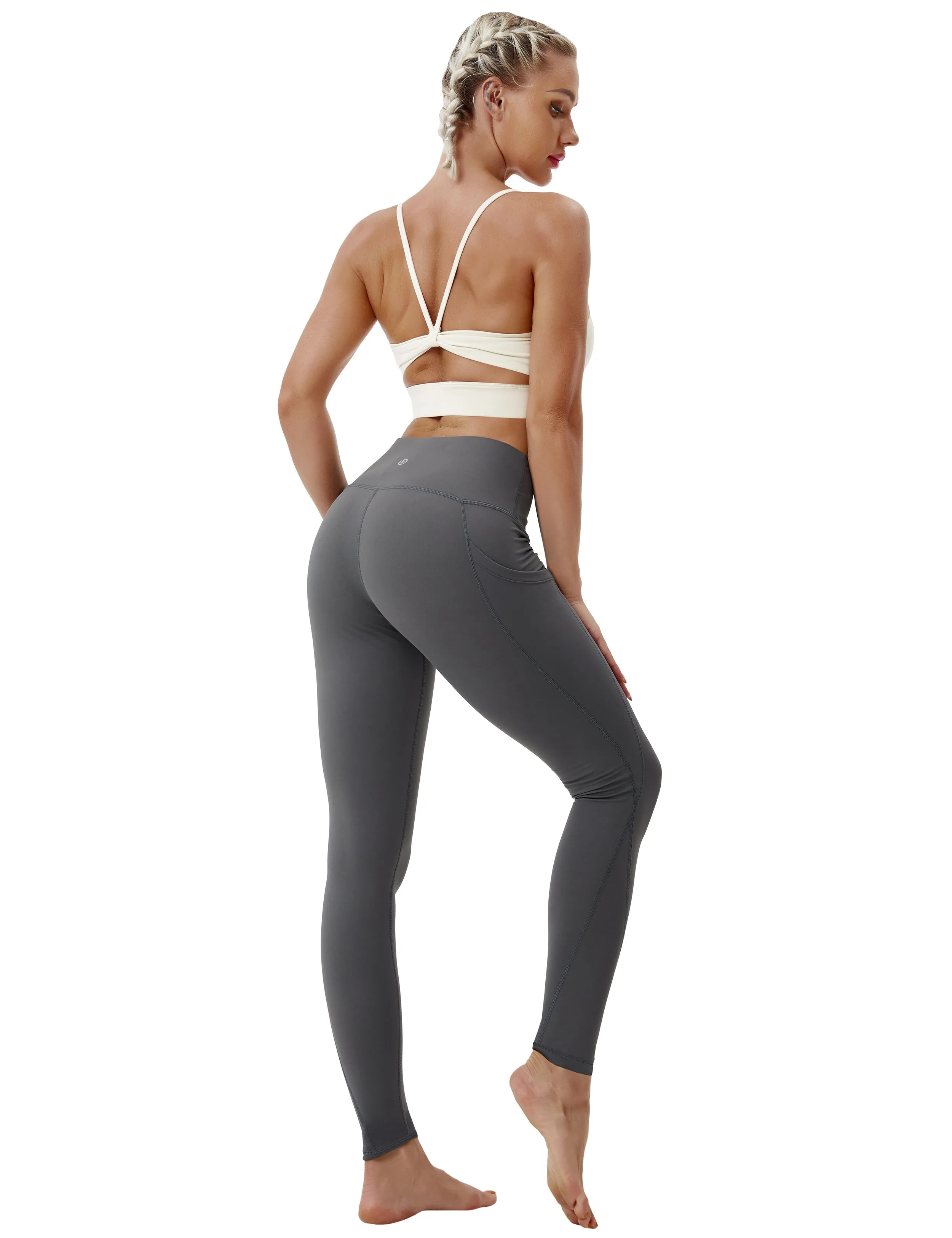 High Waist Side Pockets Pilates Pants shadowcharcoal_Pilates