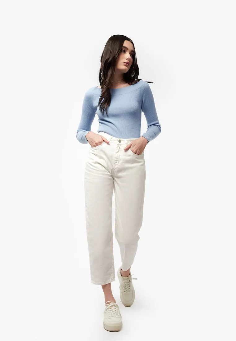 High Waist Tapered Denim Pants