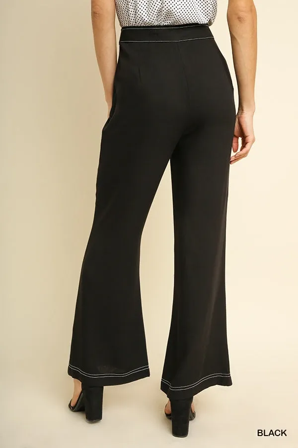 High Waist Wide Leg Black Pant