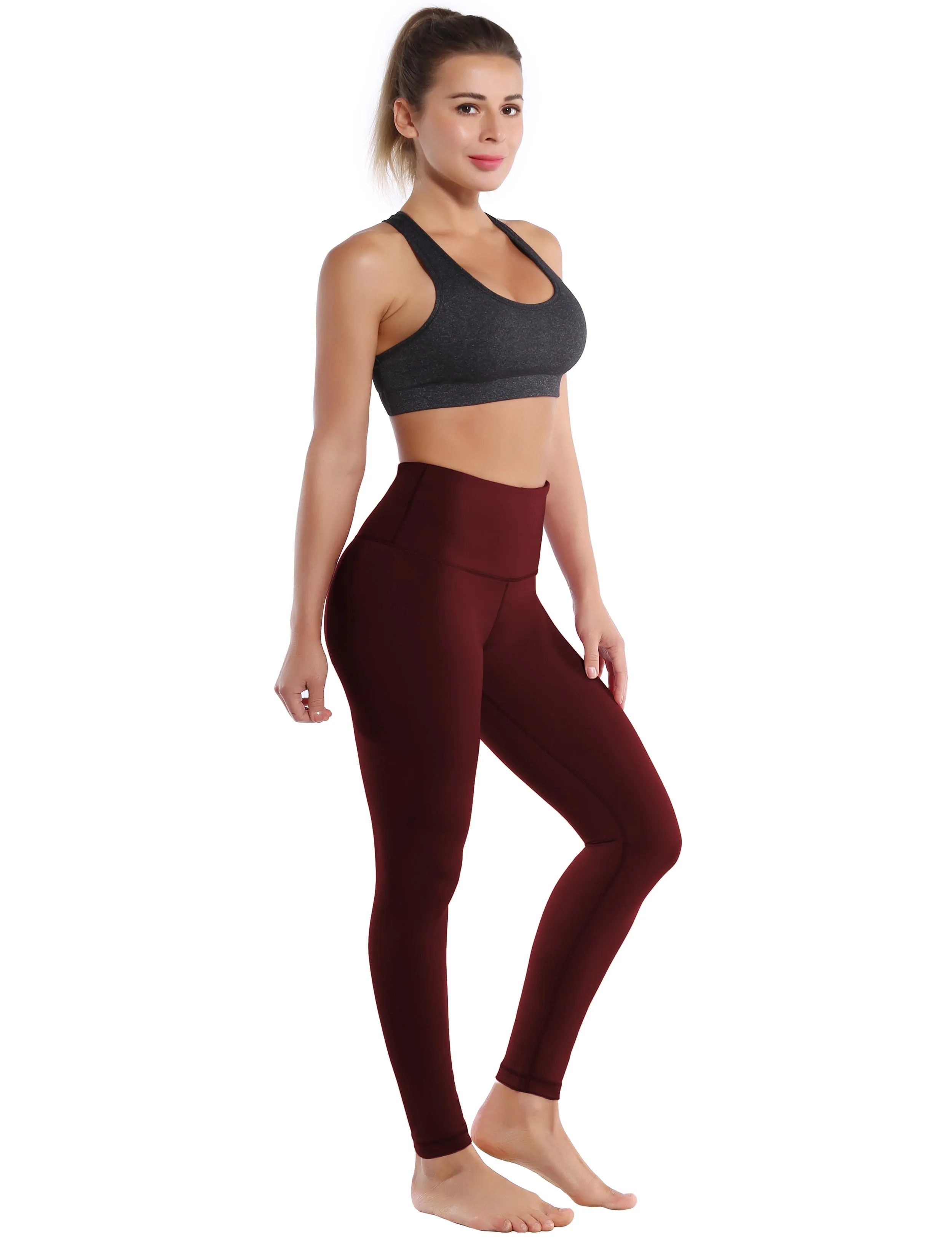 High Waist Yoga Pants cherryred_yoga