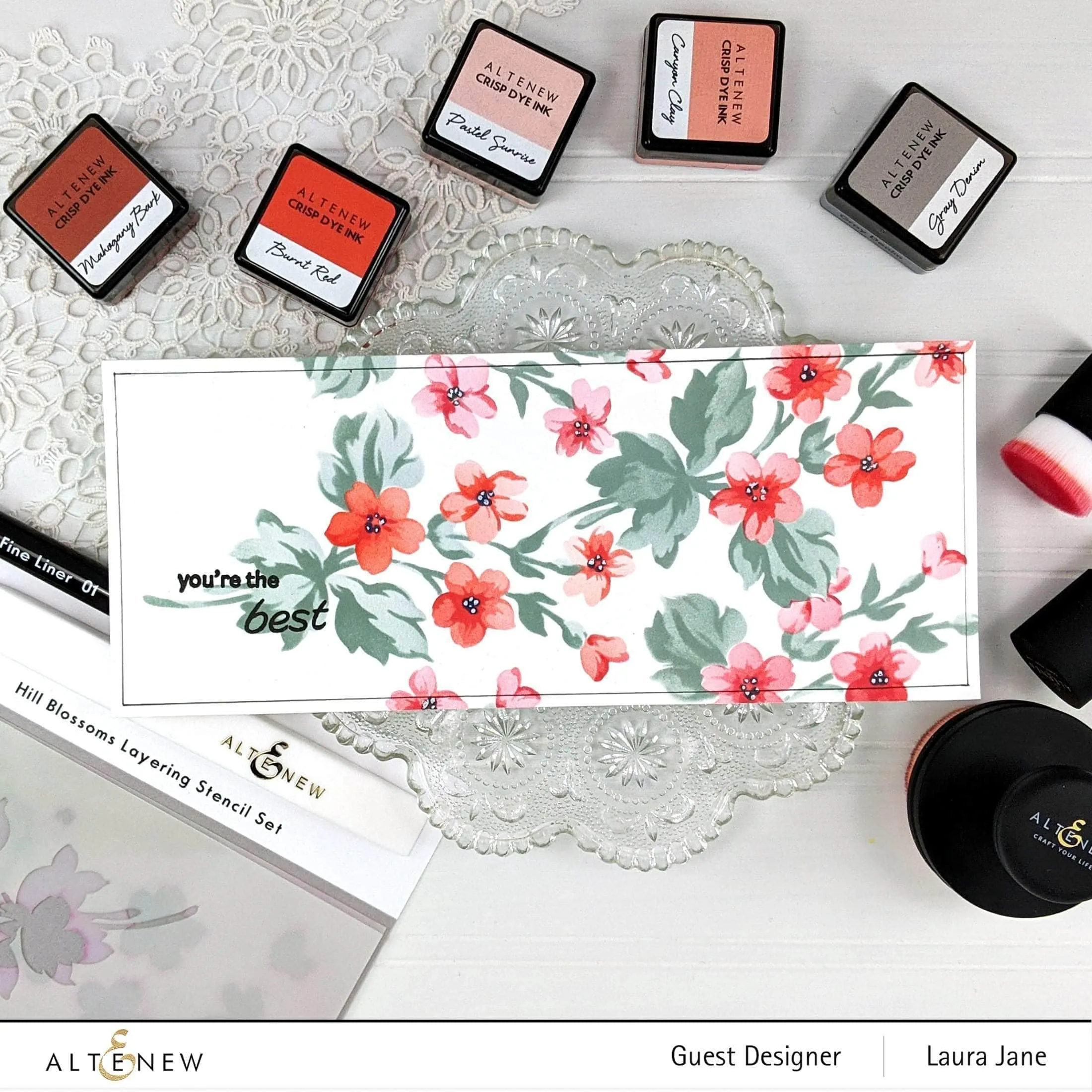 Hill Blossoms Layering Stencil & Die Bundle
