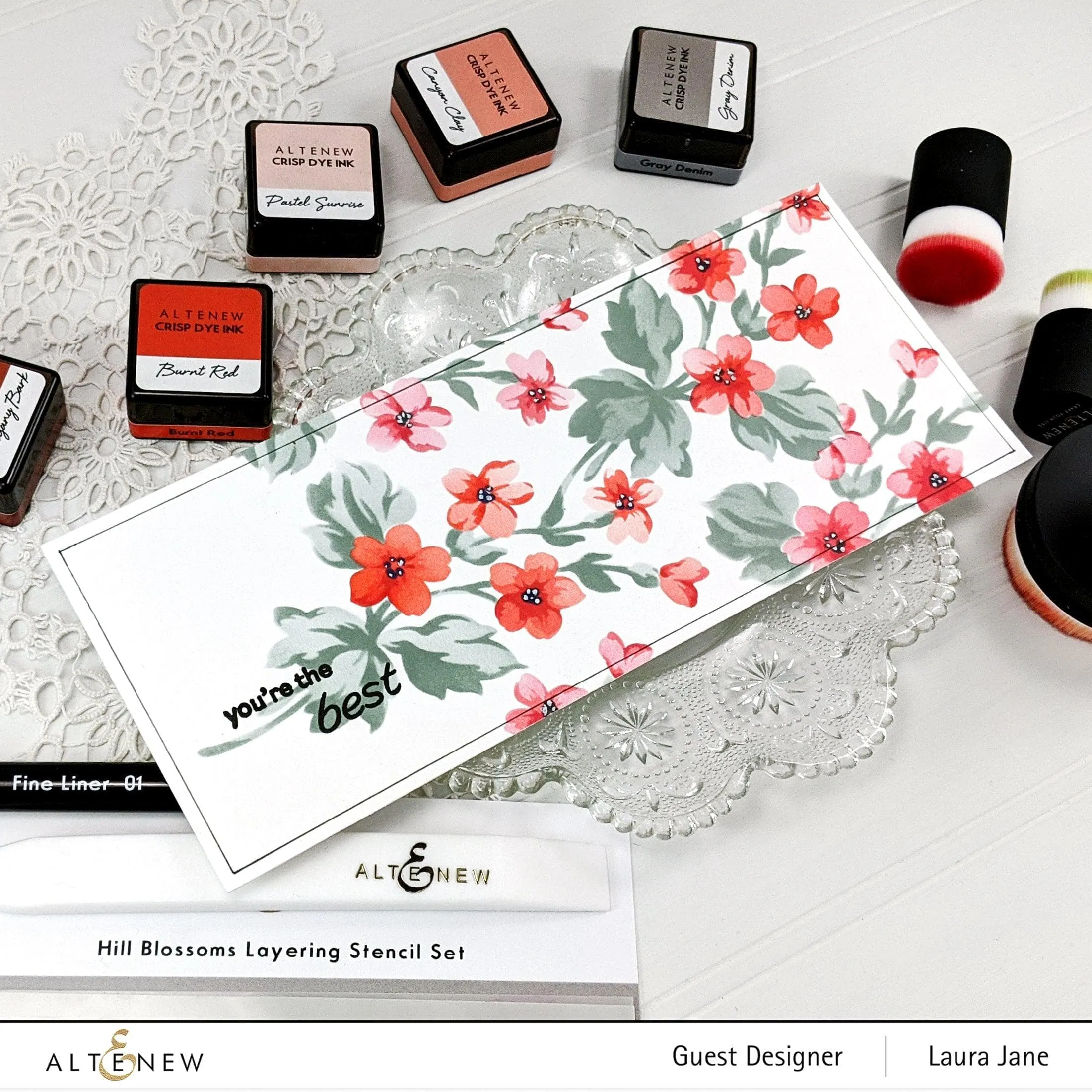 Hill Blossoms Layering Stencil Set (2 in 1)
