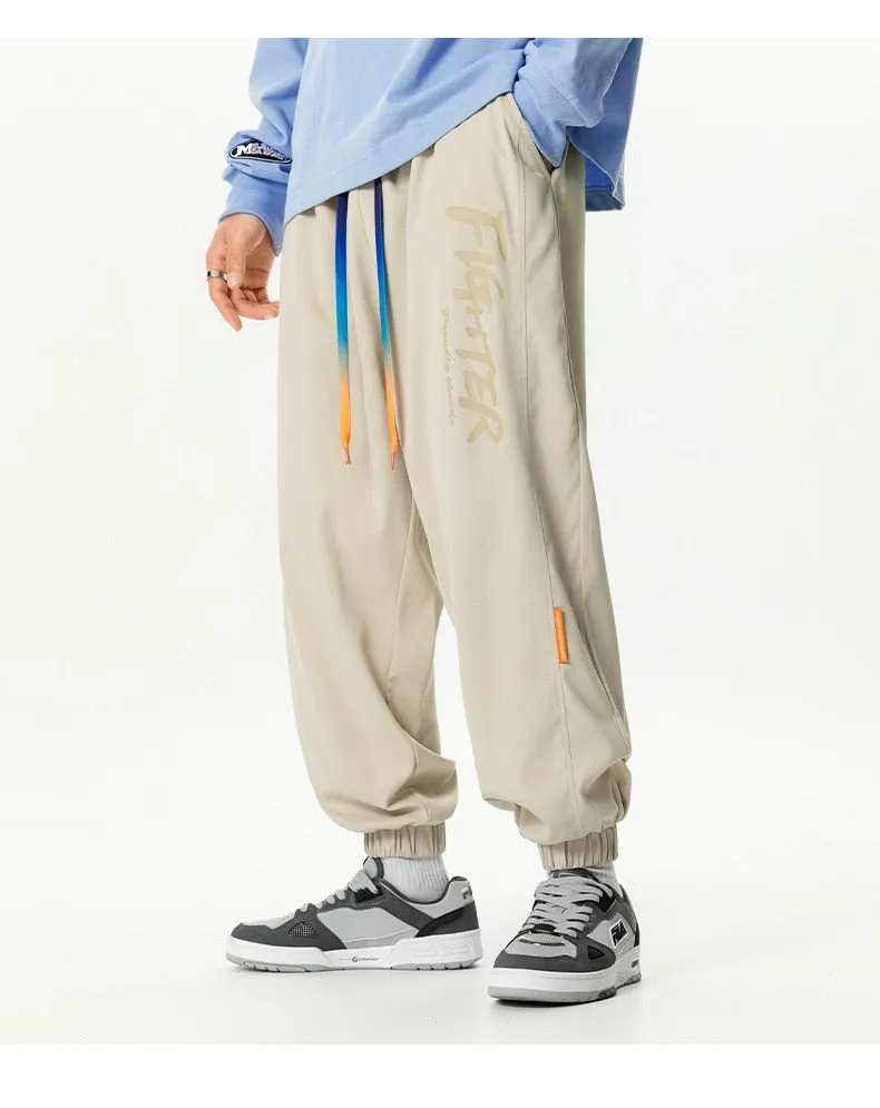 Hip Hop Joggers Men Letter Ribbons Cargo Pants Pockets Track Tactical Casual Techwear Male Trousers Sweatpants Sport Streetwear