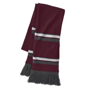 Holloway Maroon/White/Graphite Acrylic Rib Knit Comeback Scarf