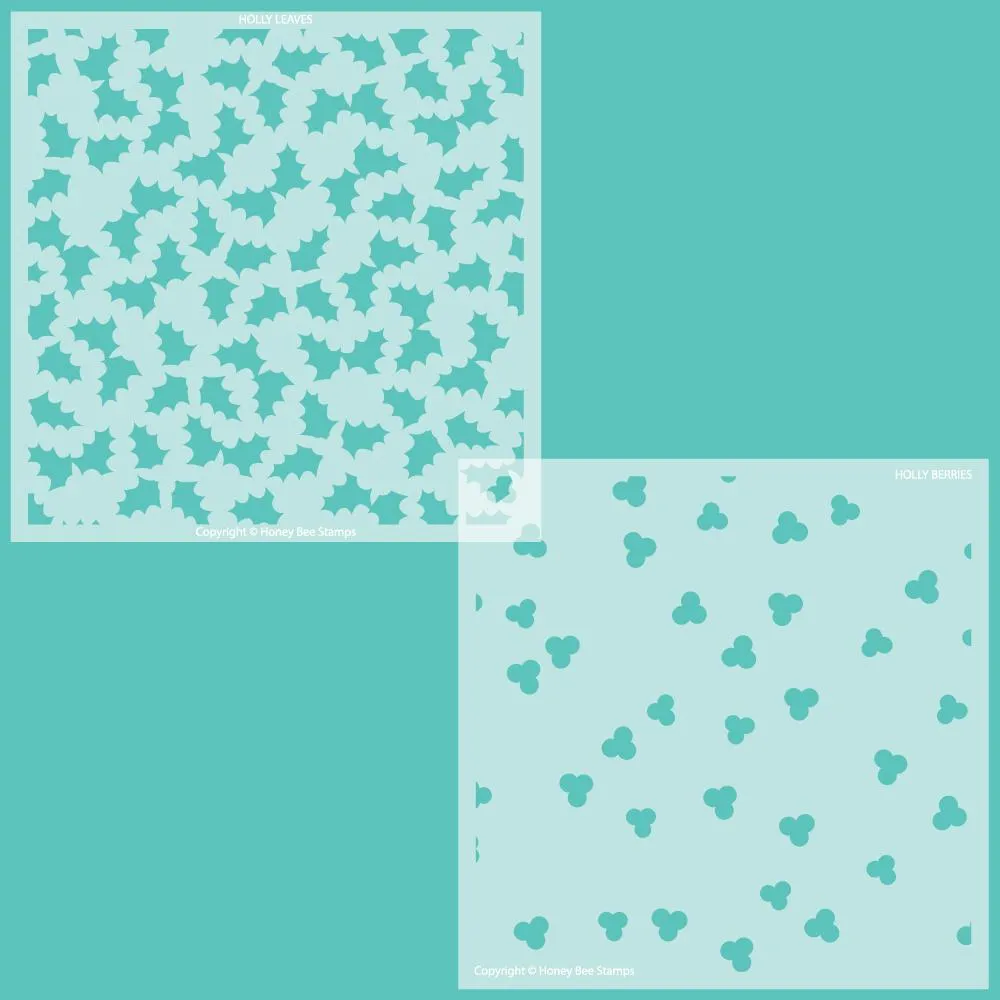 Holly and Berries - Set of 2 Stencils