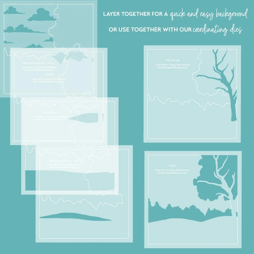 Honey Bee Stamps - Stencils - Farmhouse Fields Layering