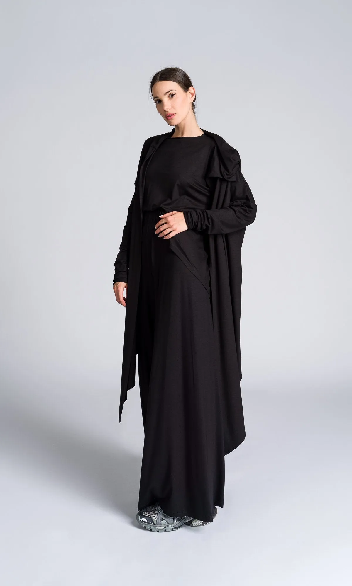 Hooded Jersey Midi Cardigan