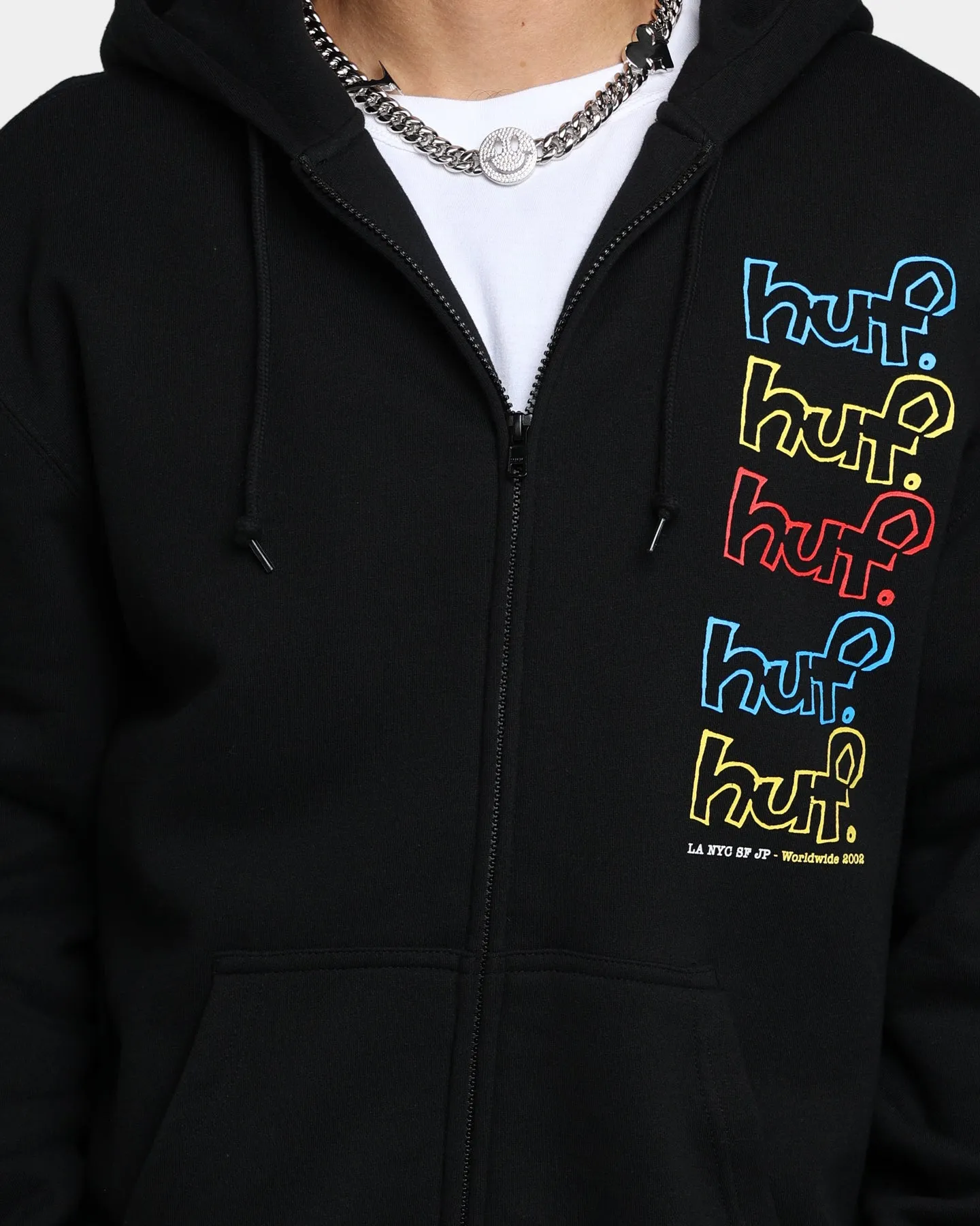 HUF Drop Out Stack Full Zip Hoodie Black
