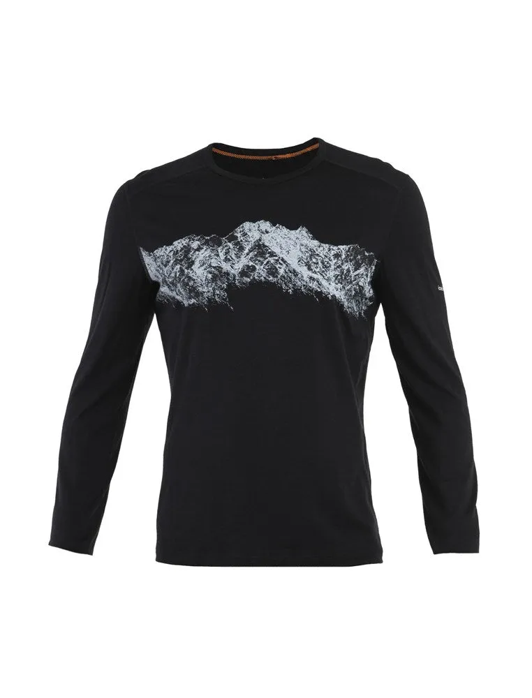 Icebreaker 200 Oasis Long Sleeve Men's Thermal Top Remarkables - Black
