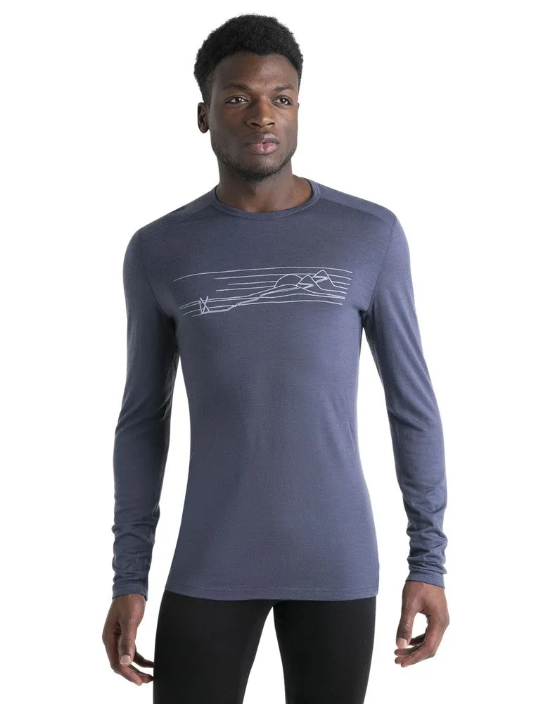 Icebreaker 200 Oasis Long Sleeve Men's Thermal Top Ski Stripes - Graphite