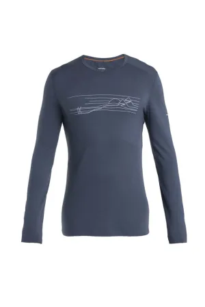 Icebreaker 200 Oasis Long Sleeve Men's Thermal Top Ski Stripes - Graphite