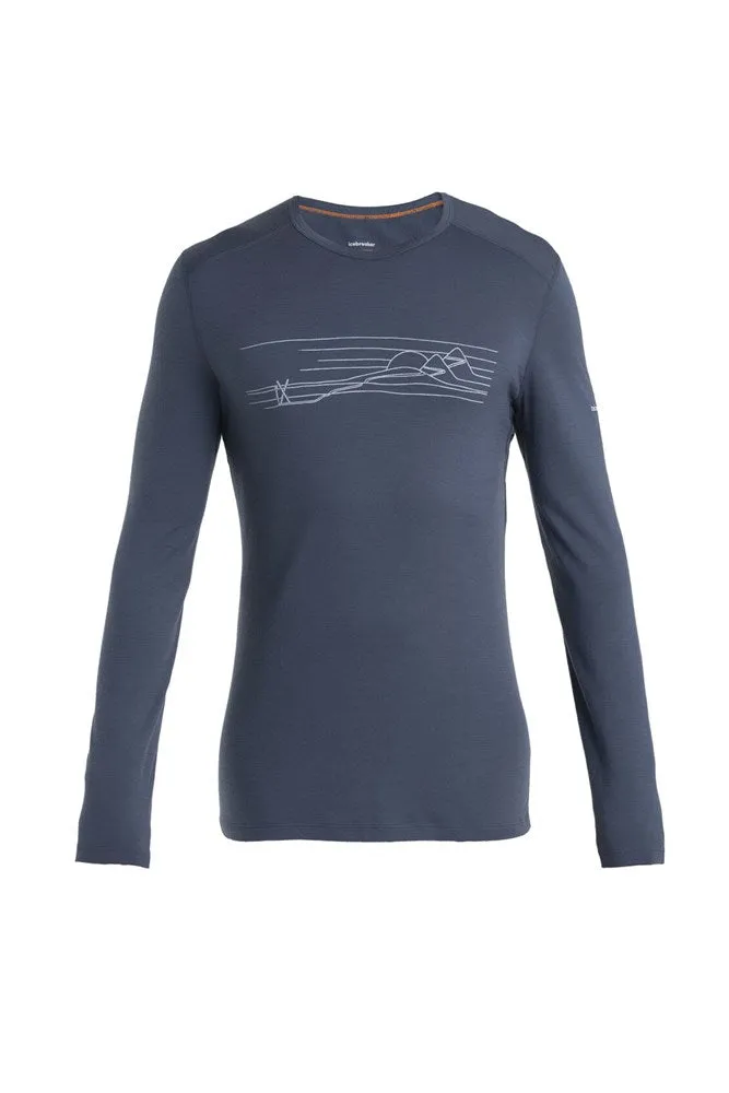 Icebreaker 200 Oasis Long Sleeve Men's Thermal Top Ski Stripes - Graphite
