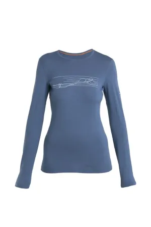 Icebreaker 200 Oasis Long Sleeve Women's Thermal Top Ski Stripes - Dawn
