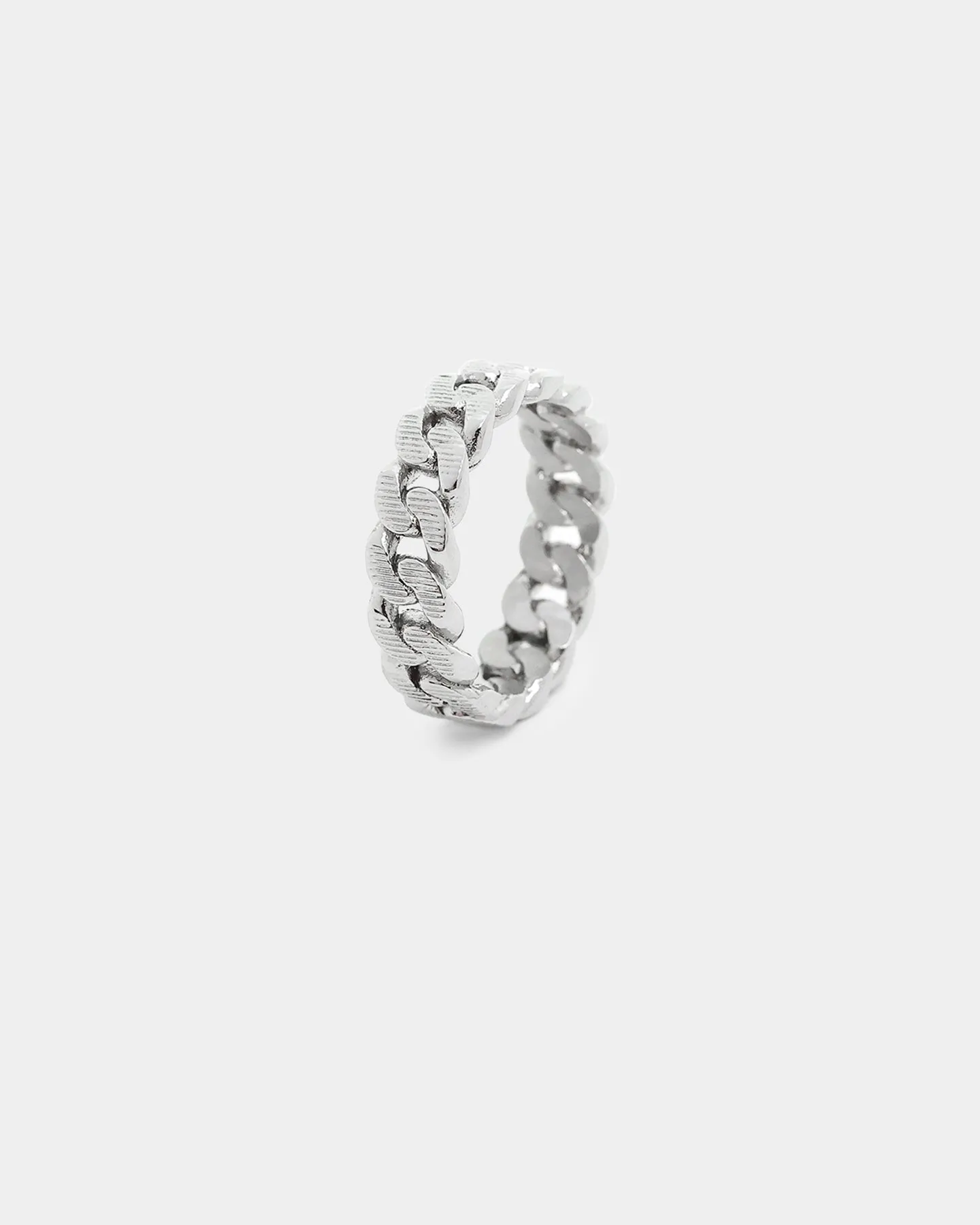 Infra Steel Cut Cuban Ring Stainless Steel