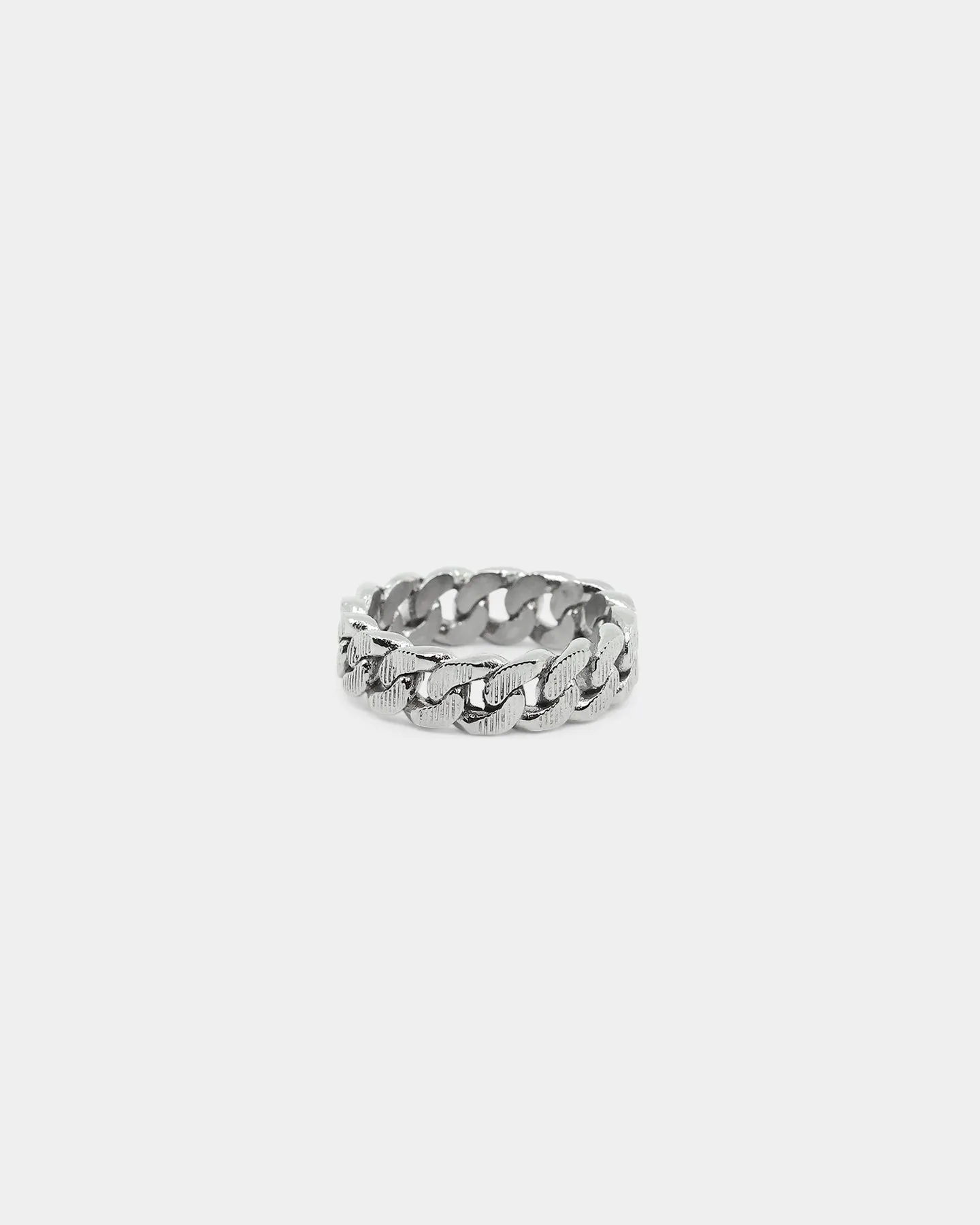 Infra Steel Cut Cuban Ring Stainless Steel