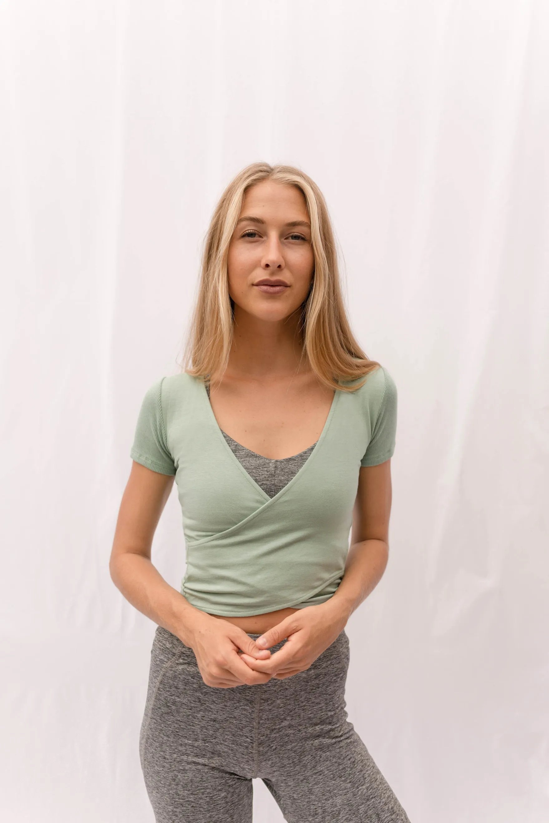 ISABELLE Wrap Top in Mint