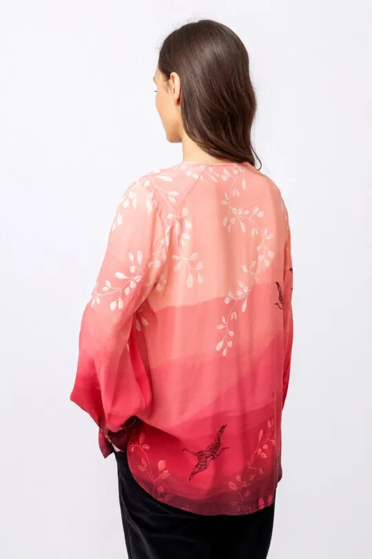 Ivko Indigo Pattern Print Blouse/Top