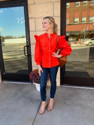 Ivy Jane Corduroy Flounce Shoulder Top