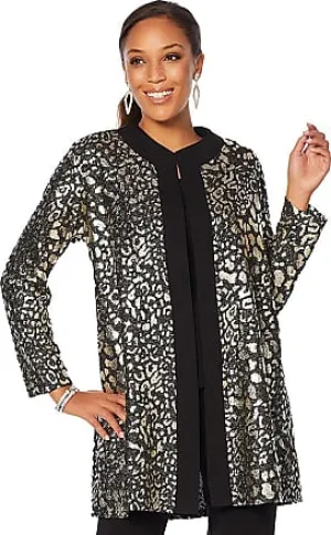 Jacquard Metallic Cardigan