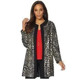 Jacquard Metallic Cardigan