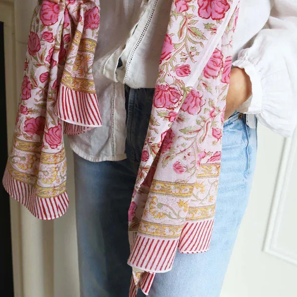 Jaipur Flower Block Printed Scarf