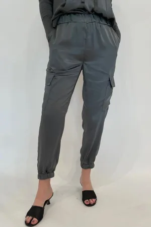 Juno Satin Cargo Pant