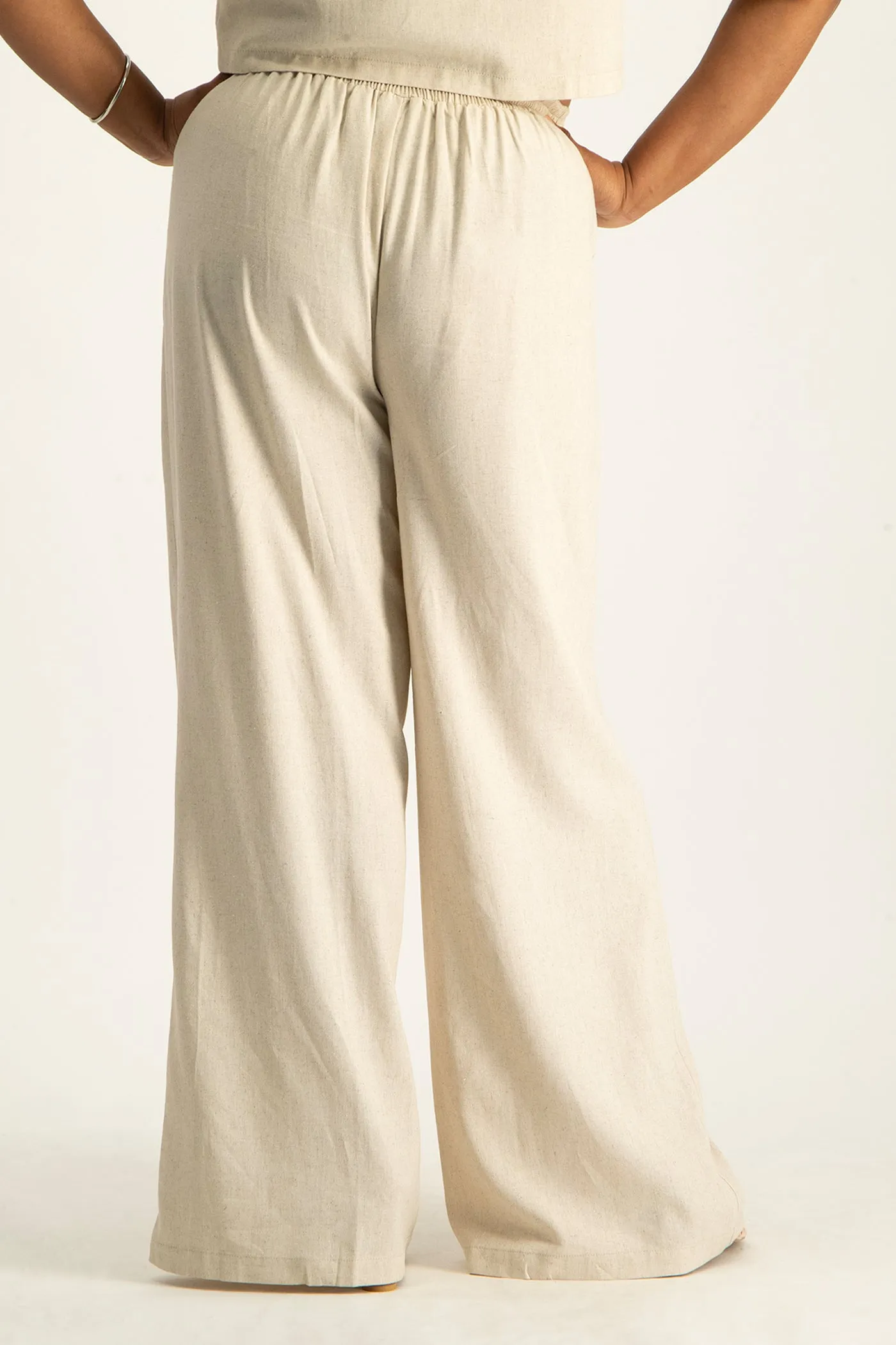 Kai High Waist Linen Pant - Beige