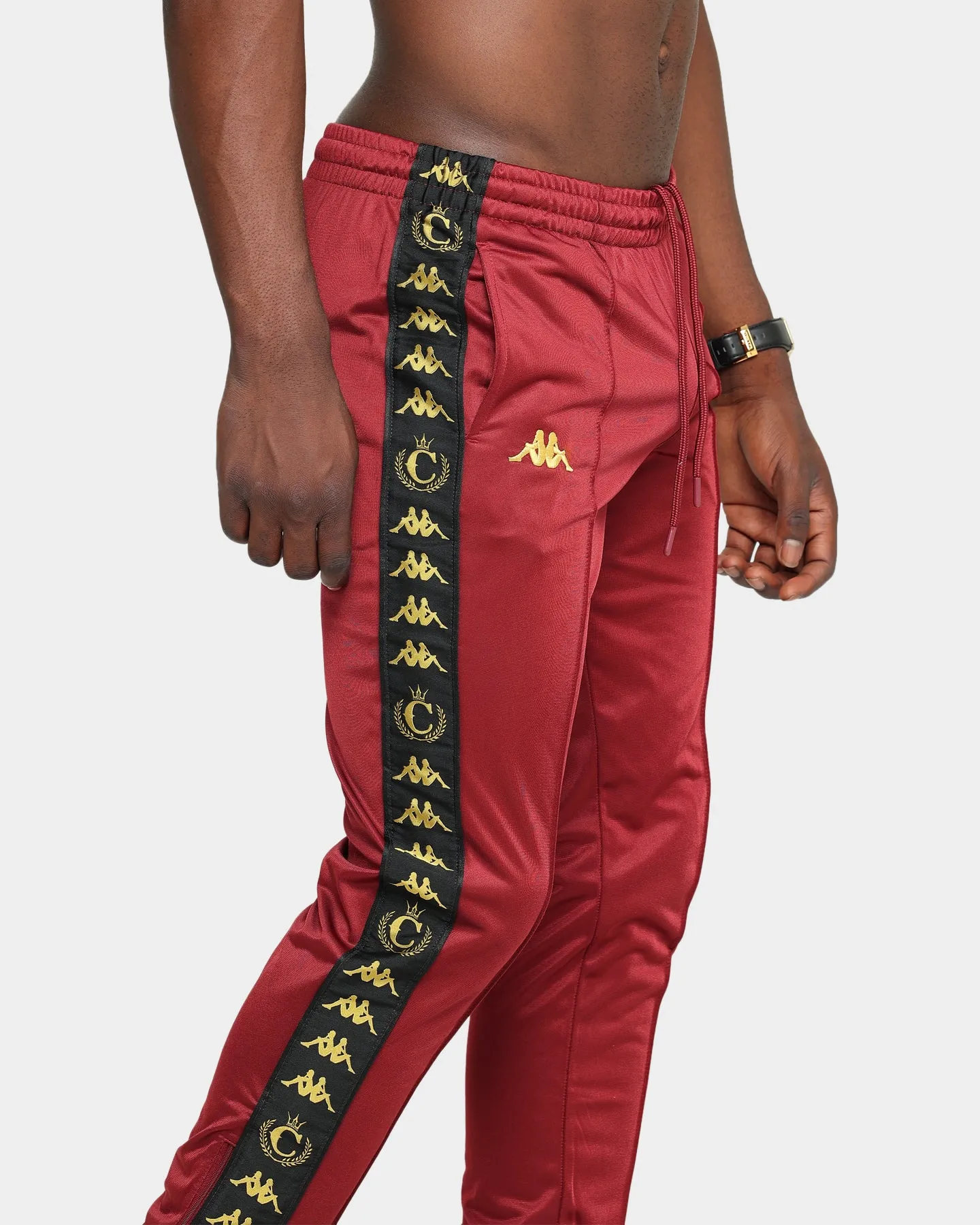 Kappa Kappa x Culture Kings Authentic Karmine Trackpant Burgundy/Gold