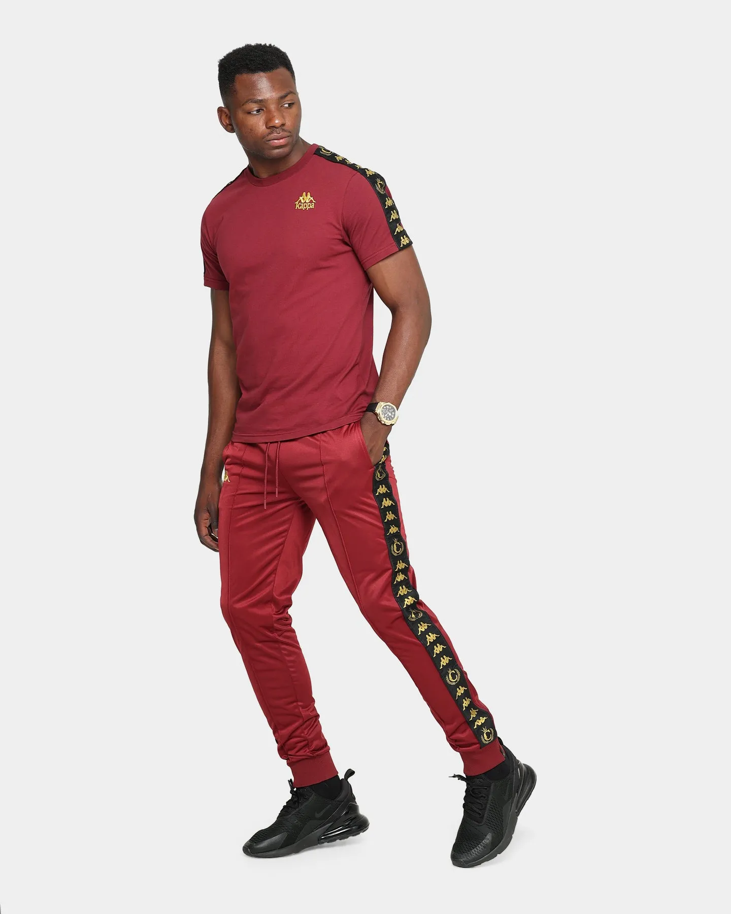 Kappa Kappa x Culture Kings Authentic Karmine Trackpant Burgundy/Gold