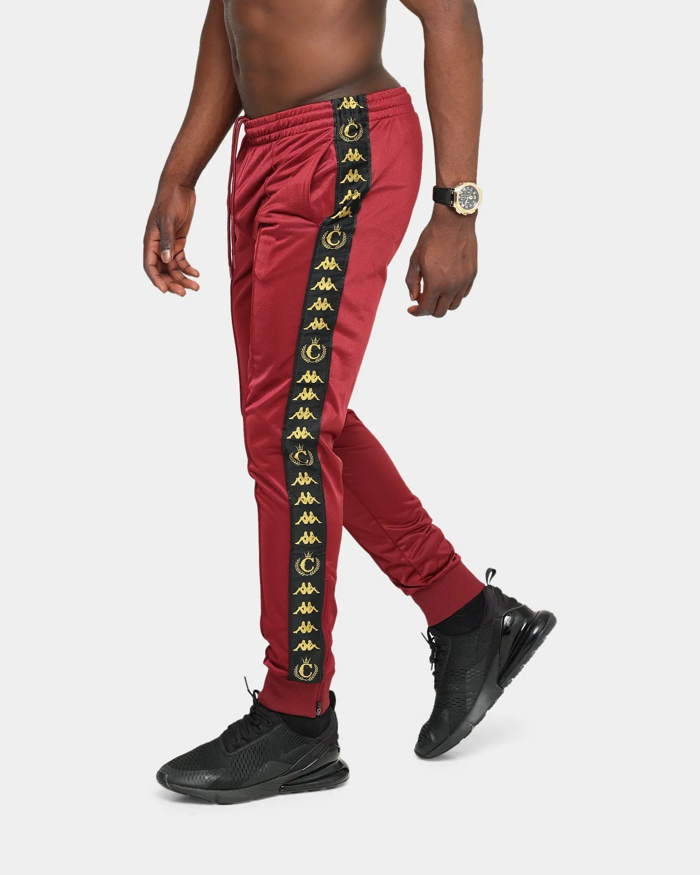 Kappa Kappa x Culture Kings Authentic Karmine Trackpant Burgundy/Gold