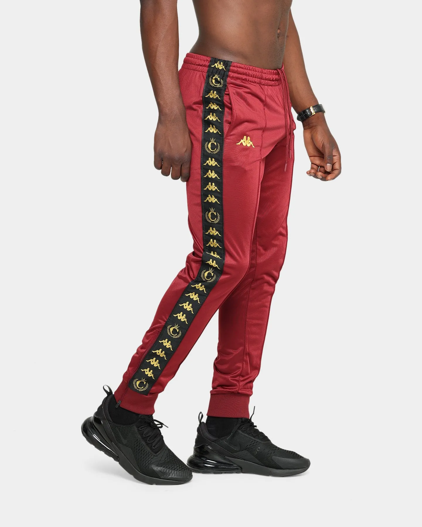 Kappa Kappa x Culture Kings Authentic Karmine Trackpant Burgundy/Gold