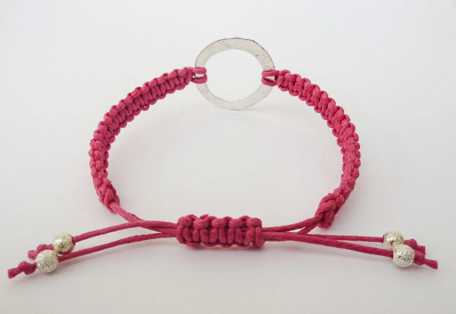 Karma Bracelet - Macrame Circle Bracelet. Infinity Ring Adjustable Bracelet. Choice of Colours